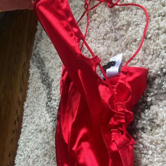 Red satin bodysuit - Picture 2 of 5